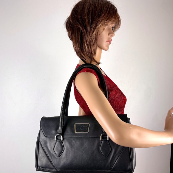 Wilsons genuine leather shoulder satchel, doctor bag, black, vtg - Picture 12 of 12